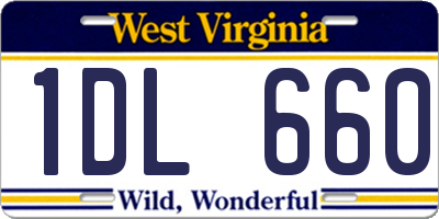 WV license plate 1DL660