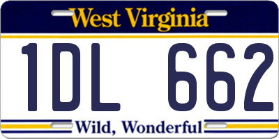 WV license plate 1DL662