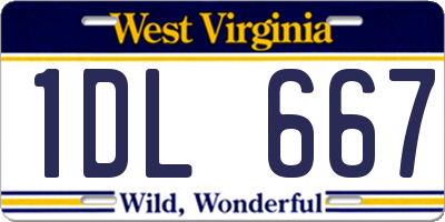 WV license plate 1DL667