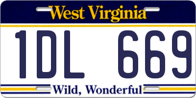 WV license plate 1DL669