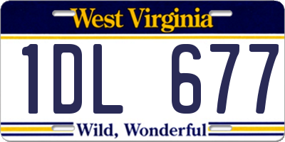 WV license plate 1DL677