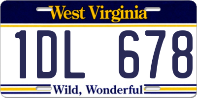 WV license plate 1DL678