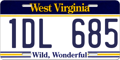 WV license plate 1DL685