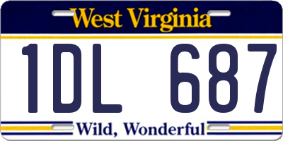 WV license plate 1DL687