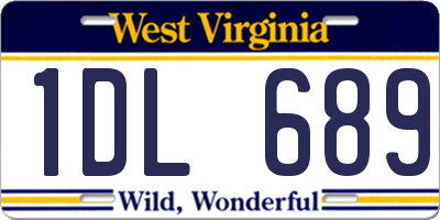 WV license plate 1DL689
