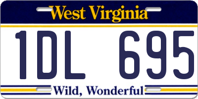 WV license plate 1DL695