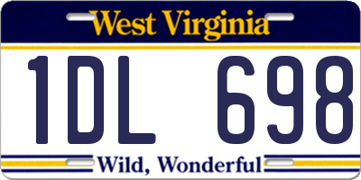 WV license plate 1DL698