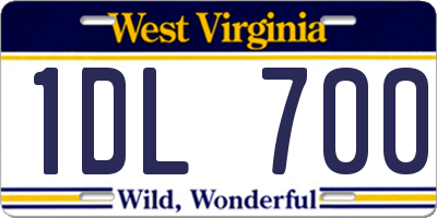 WV license plate 1DL700