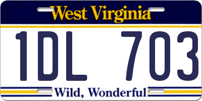 WV license plate 1DL703