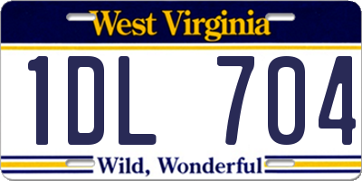 WV license plate 1DL704
