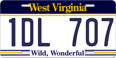 WV license plate 1DL707