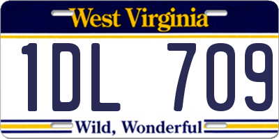 WV license plate 1DL709