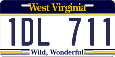 WV license plate 1DL711