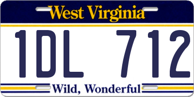 WV license plate 1DL712