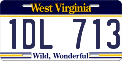 WV license plate 1DL713