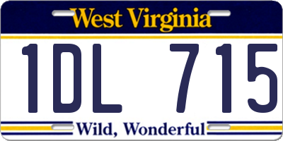 WV license plate 1DL715