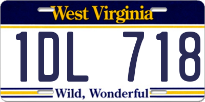 WV license plate 1DL718