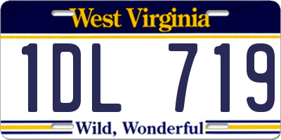 WV license plate 1DL719