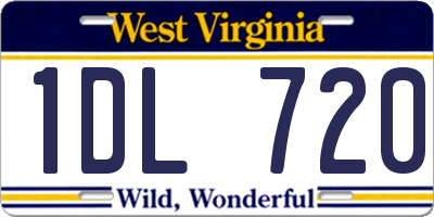 WV license plate 1DL720