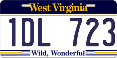 WV license plate 1DL723