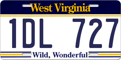 WV license plate 1DL727