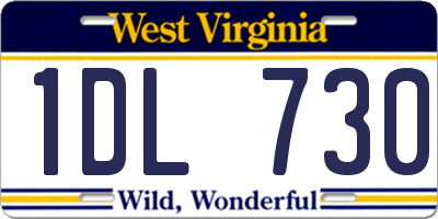 WV license plate 1DL730