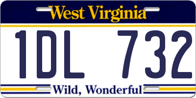 WV license plate 1DL732