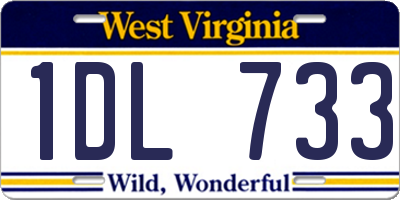 WV license plate 1DL733