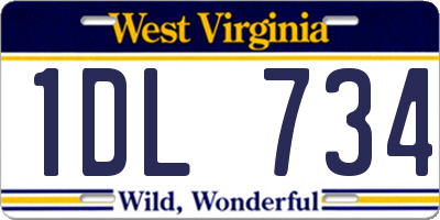 WV license plate 1DL734