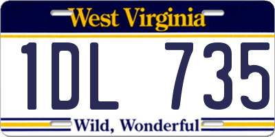 WV license plate 1DL735