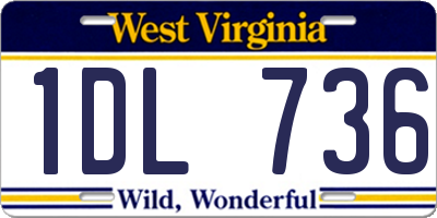 WV license plate 1DL736