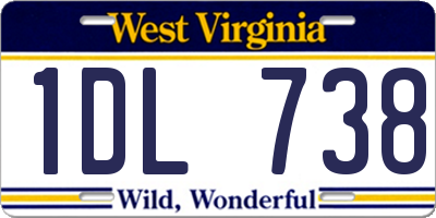 WV license plate 1DL738
