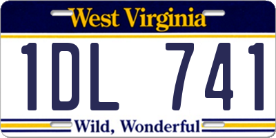 WV license plate 1DL741