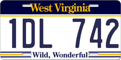 WV license plate 1DL742
