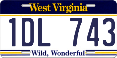 WV license plate 1DL743