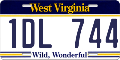 WV license plate 1DL744