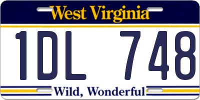 WV license plate 1DL748