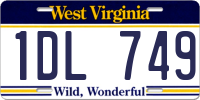 WV license plate 1DL749