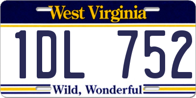 WV license plate 1DL752