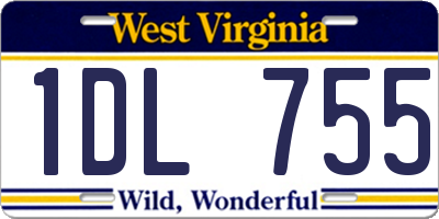 WV license plate 1DL755