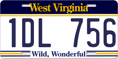 WV license plate 1DL756