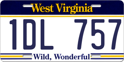 WV license plate 1DL757