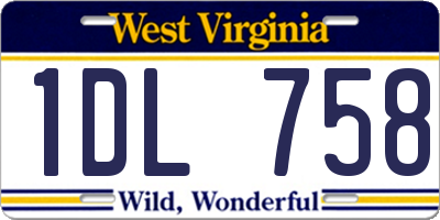 WV license plate 1DL758