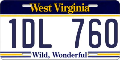 WV license plate 1DL760