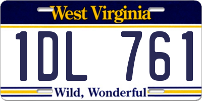 WV license plate 1DL761