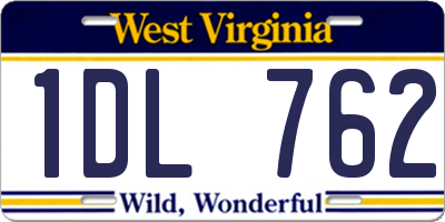 WV license plate 1DL762