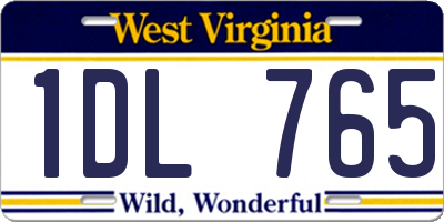 WV license plate 1DL765
