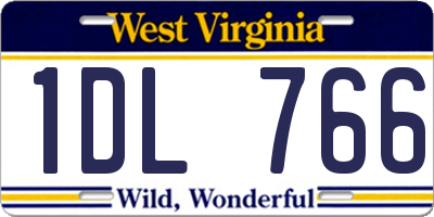 WV license plate 1DL766