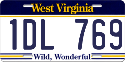 WV license plate 1DL769