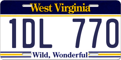 WV license plate 1DL770